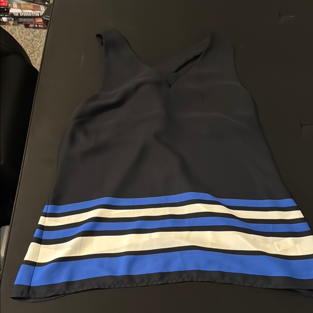 Banana Republic Black and Blue Striped Tank Top
